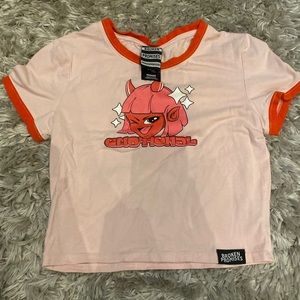 Broken promises cropped shirt size med